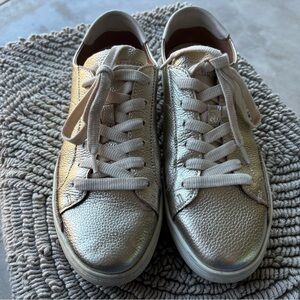 Soludos Ibiza Gold Leather Sneakers